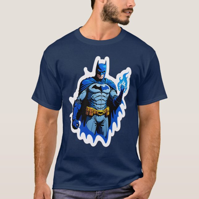 Camiseta Caballero Oscuro en Llamas – Poder de Superhéroe d (Anverso)