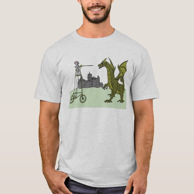 Camiseta Caballero que monta una bici alta que mata un (Anverso)