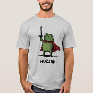Camiseta Caballero Rana Huzzah Meme Divertido Anfibio Medie