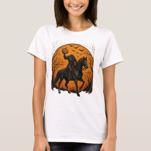 Camiseta Caballero sin cabeza en caballo calabaza Halloween