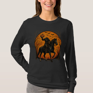 Camiseta Caballero sin cabeza en caballo calabaza Halloween