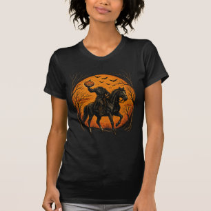 Camiseta Caballero sin cabeza en caballo calabaza Halloween