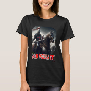 Camiseta Caballero Templario Dios lo quiere en caballo Cruz