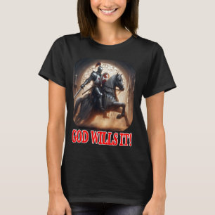 Camiseta Caballero templario, Dios lo quiere en un cruzado