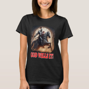 Camiseta Caballero templario, Dios lo quiere en un cruzado