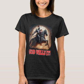 Camiseta Caballero templario, Dios lo quiere en un cruzado