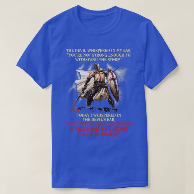 Camiseta Caballero Templario Guerrero De Cristo Soy La Torm (Diseño del anverso)