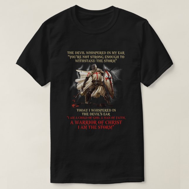 Camiseta Caballero Templario Guerrero De Cristo Soy La Torm (Diseño del anverso)