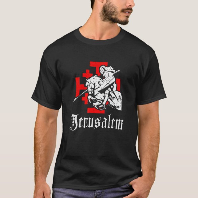Camiseta Caballero Templario Medieval En Cro De Caballo De  (Anverso)