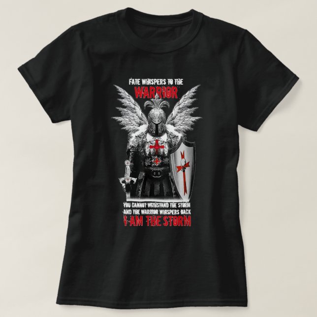 Camiseta Caballero Templario Susurra Al Cristo Guerrero (Diseño del anverso)
