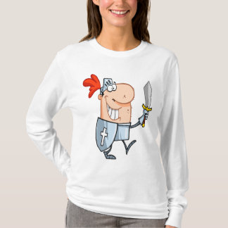 Camiseta caballero tonto en brillante armadura con personal