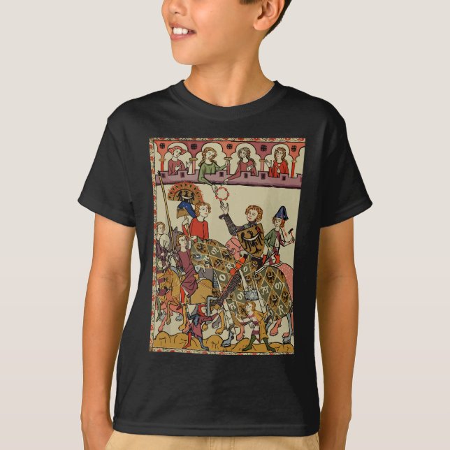 Camiseta Caballero victorioso, arte medieval del siglo XIV (Anverso)