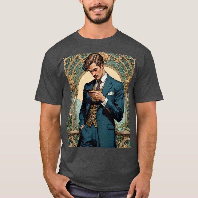 Camiseta Caballero vintage texteando en estilo (Anverso)