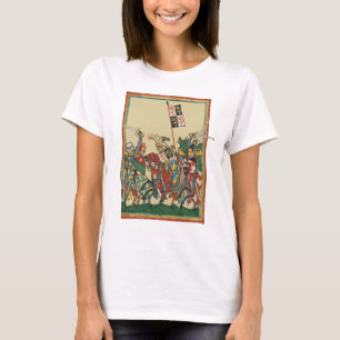 Camiseta Caballeros cargando, Manesse del Codex del Siglo X