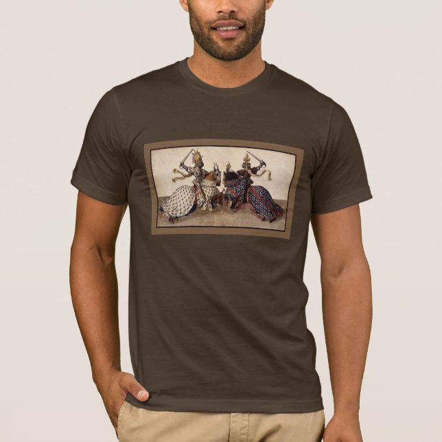 Camiseta caballeros medievales a caballo (Anverso)