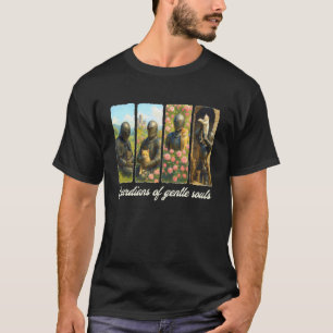 Camiseta Caballeros Medievales Amantes de Gatos Guardianes