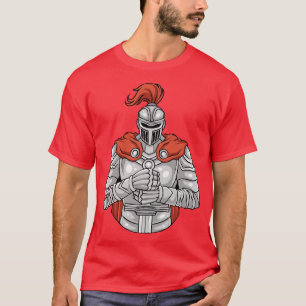 Camiseta Caballeros medievales luchan contra la fantasía de