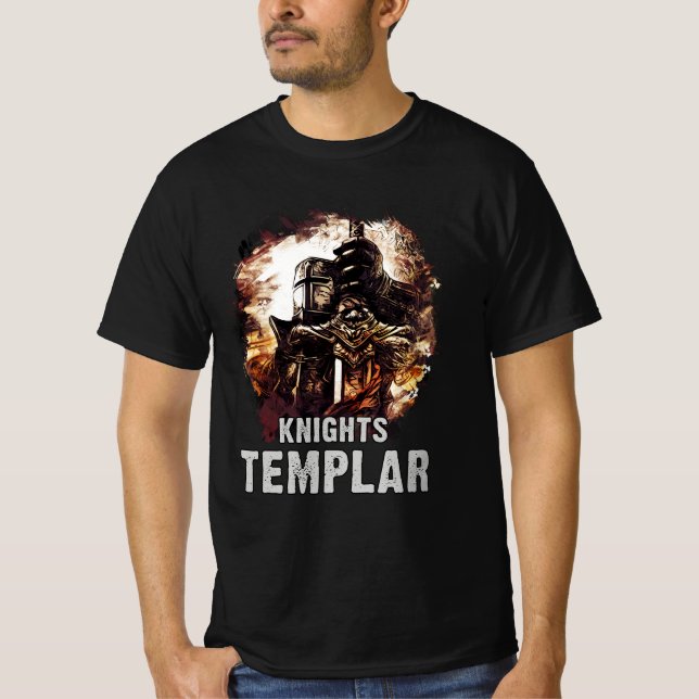 Camiseta Caballeros templarios épicos cruzados guerreros de (Anverso)