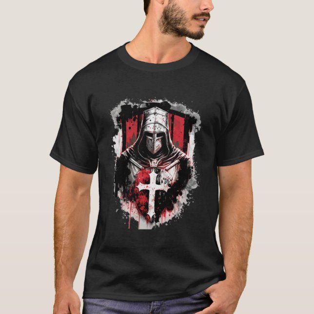 Camiseta Caballeros Templarios medievales Cruzados Pullover (Anverso)