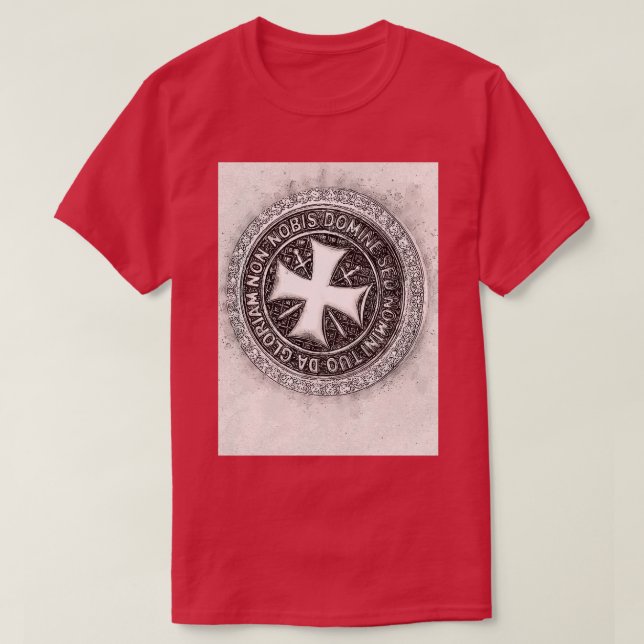 Camiseta Caballeros Templarios Sello De La Fuerza De Valor  (Diseño del anverso)