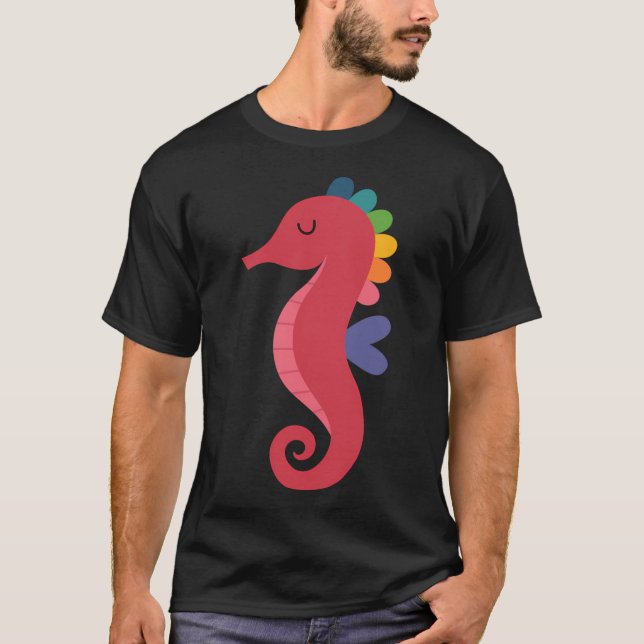 Camiseta Caballito de mar arcoíris (Anverso)