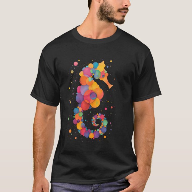 Camiseta Caballito de mar colorido (Anverso)