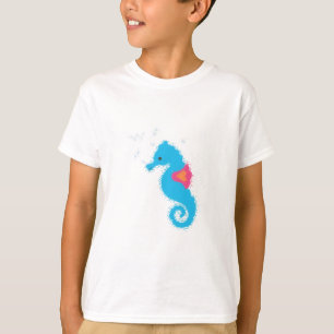 Camiseta Caballito de mar de dibujos animados azul