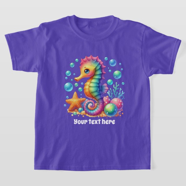 Camiseta Caballito de mar lindo añadir texto chicas  (Distribución)