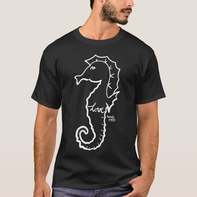 Camiseta Caballito de mar retro amor (Anverso)