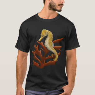 Camiseta Caballito de mar sosteniendo pintura de algas mari