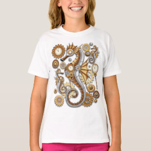 Camiseta Caballito de mar steampunk arte surrealista vintag