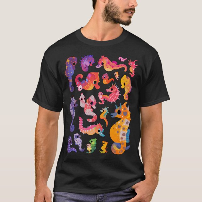 Camiseta Caballitos de mar - oscuros (Anverso)