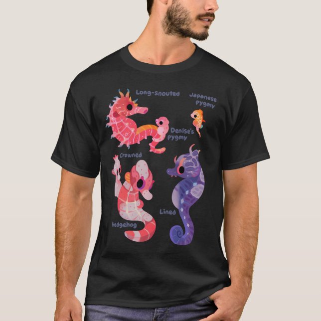 Camiseta Caballitos de mar - pastel (Anverso)