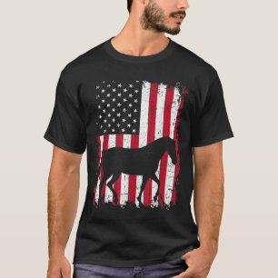 Camiseta Caballo 4 de julio Bandera estadounidense de los C
