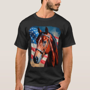 Camiseta Caballo 4 de julio Caballo patriótico bandera amer