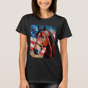 Camiseta Caballo 4 de Julio Caballo Patriótico Bandera Amer