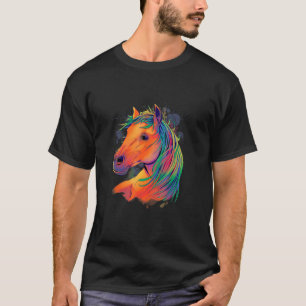 Camiseta Caballo A La Acuarela Lindo Para Caballos Colorido