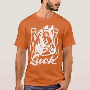 Camiseta Caballo afortunado con angustia blanca herradura
