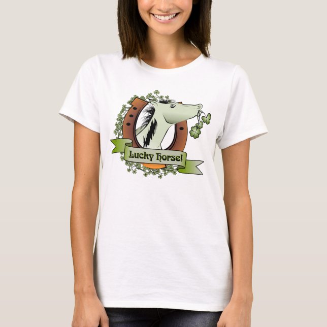 Camiseta Caballo afortunado del día de St Patrick (Anverso)