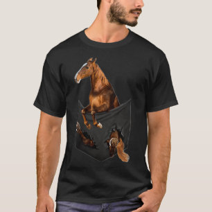 Camiseta Caballo alzado estadounidense en el bolsillo para 