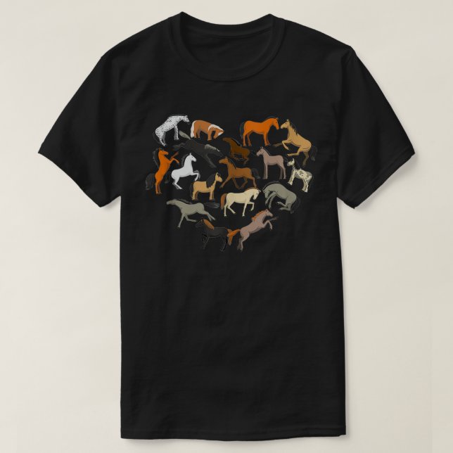Camiseta caballo amante caballos corazón Horse Rider granja (Diseño del anverso)