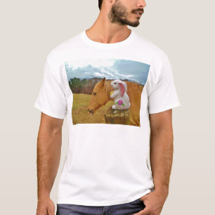 Camiseta Caballo amarillo, conejo de primavera