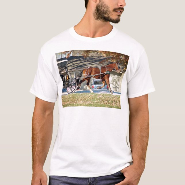 Camiseta Caballo Amish de otoño (Anverso)