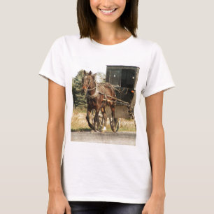 Camiseta Caballo Amish y buggy