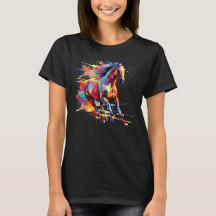 Camiseta Caballo Andaluz Colorido Arte de Salpicaduras