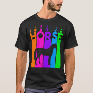 Camiseta Caballo Animal Arcoíris Burbuja Con Silueta