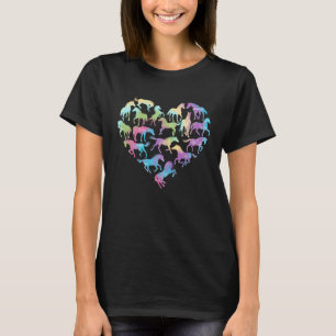 Camiseta Caballo Animal Corazón Caballo Acuarela Caballo