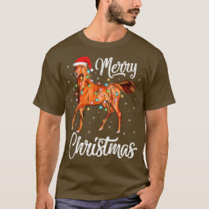 Camiseta Caballo Animal Lover Xmas Luces Santa Horse Merry