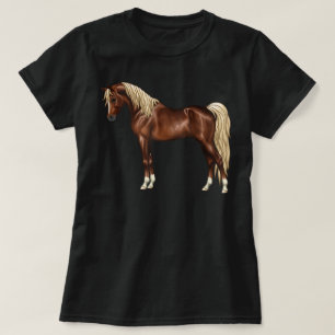 Camiseta Caballo Árabe Egipcio de Crin Flaxen Castaño Oscur