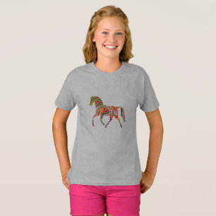 Camiseta Caballo arco iris en colores retro -